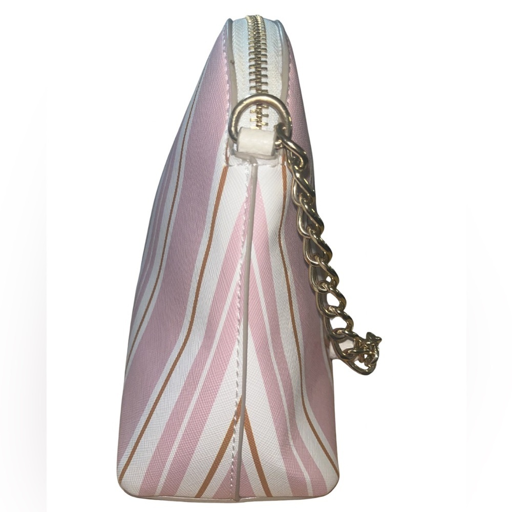 Nanette Lepore Pink & Cream Striped Dome Crossbody Bag - Picture 8 of 10